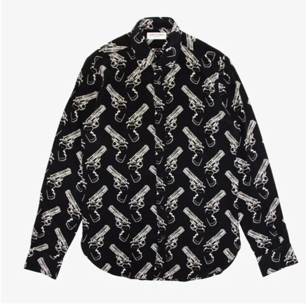 Hedi Slimane × Saint Laurent Paris Silk Shirt